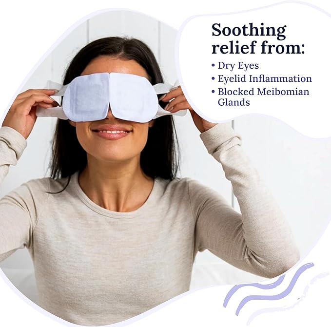 CorneaCare Rest: Self Heating Warm Compress for Dry Eyes | Heated Eye Mask for Fast Relief | Steam Mask for Stye Care | No Microwave or Washcloth Needed | Travel Ready Warm Compress | 30 Count