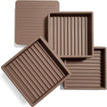 xxxHOLIC Non Slip Furniture Pads, 2” x 2” Brown Square, Set of 4, Anti Skid Furniture Feet Coasters, Rubber Grippers for Hardwood Floors, Bed Couch Stoppers to Prevent Sliding and Floor Scratches