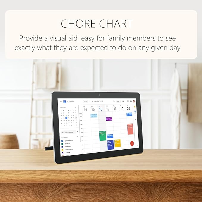 15.6 to 27 inch Touchscreen Digital Calendar & Wall Planners, Smart Whiteboard Calendar for Chore Chart & Work Schedule, Built in Speakers and Camera, Include Wall Mount & Desk Stand (17.3-inch)