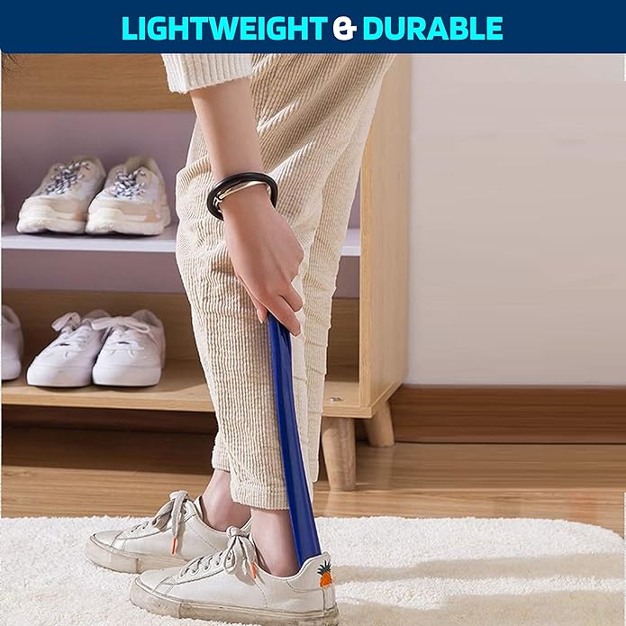 Nextnoid Shoe Horn Long Handle for Seniors - 16.5" Straight & Sturdy Long Shoe Horn for Men, Women & Kids