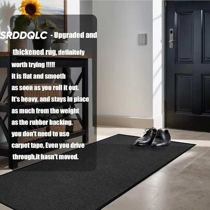 Front Door Mat, 2' x 6' Commercial Floor Mat, Heavy Duty Welcome Mat, Rubber Backing Non Slip Doormat for Entryway