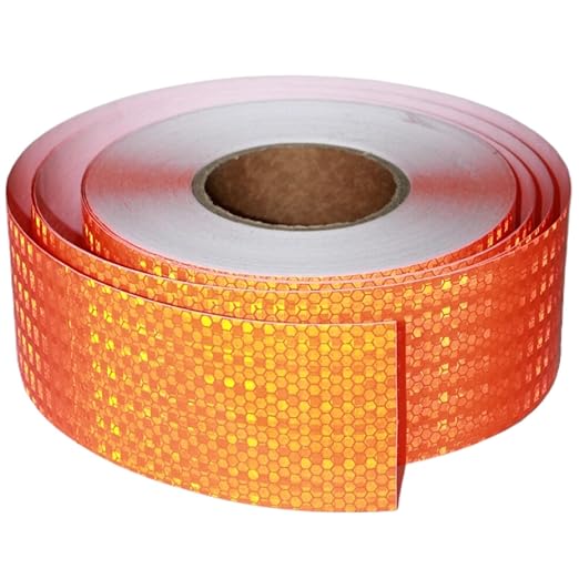 Orange Reflective Tape Outdoor Waterproof 3 inch, High Visibility Hazard Conspicuity Safety Industrial Marking Tape (166 feet)