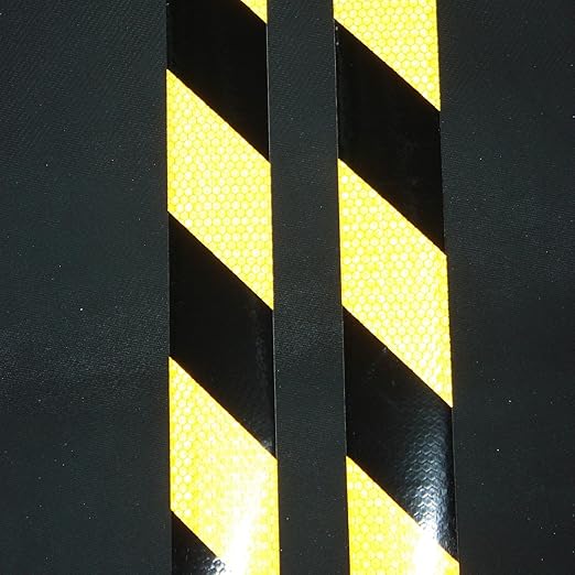 Yellow Black Reflective Tape 2 inch X 166 feet, Outdoor Waterproof Hazard Conspicuity Warning Industrial Marking Tape