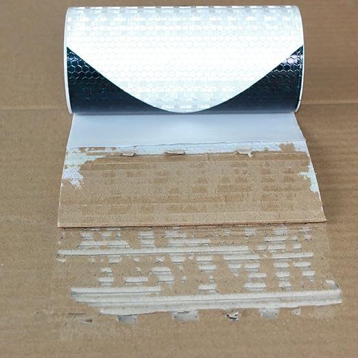 Black White Reflective Tape 6 inch X 10 feet, Outdoor Waterproof Hazard Conspicuity Warning Industrial Marking Tape