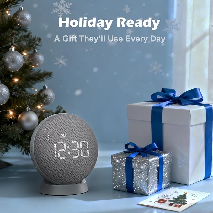 REACHER Super Loud Alarm Clock for Heavy Sleepers Adults Teens, Vibrating Alarm Clock Bed Shaker Under Pillow, Rechargeable Battery Powered for Travel, Auto-Dim, Portable