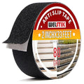 WELSTIK Anti Slip Grip Tape 2 Inch - Heavy Duty Non Skid Tape High Traction 80 Grit Non Slip for Waterproof Stairs Non Skid Treads, Indoor, Outdoor (Black, 2" X 33')