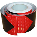 Reflective Tape Red Black 4 inch X 66 feet, Outdoor Waterproof Hazard Conspicuity Warning Industrial Marking Tape