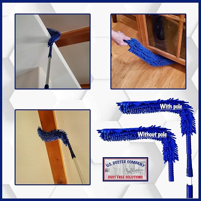 Cobweb Duster, Extendable Reach 20 feet + Spider Web Brush with Pole