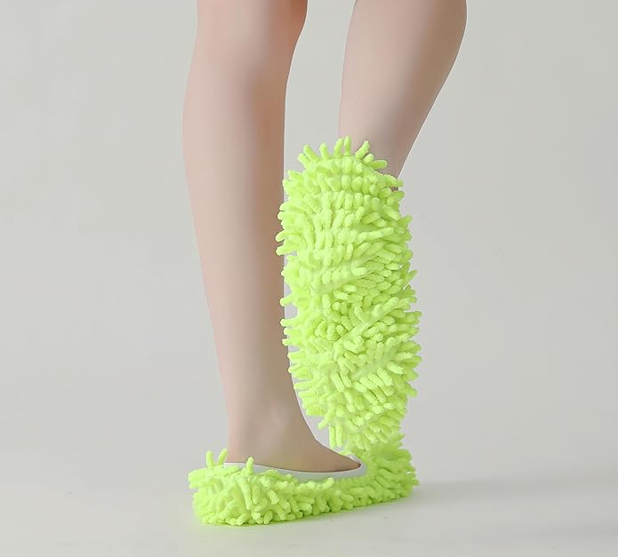 Winterlace Mop Slippers 20 Pcs (10 Pairs) Microfiber Chenille House Floor Dusting Cleaning Socks Shoe Cover Bulk Pack