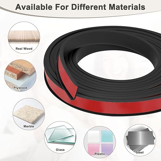 U-Shape Edge Banding, 0.78 Inch x 32.8 FT Self Adhesive Rubber Edge Trim Flexible TPE Corner Protector for Desk/Shelves/Furniture/Countertop/Table/Cabinet/Plywood [Black]