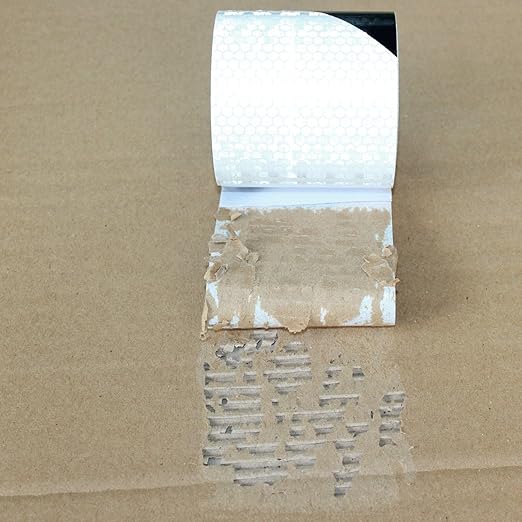 Black White Reflective Tape Outdoor Waterproof 3 inch X 10 feet, High Visibility Hazard Conspicuity Safety Industrial Marking Tape