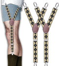 STAY GENT Y-Style Shirt Stays For Men with Non-Slip Locking Clamps and Adjustable Elastic Straps