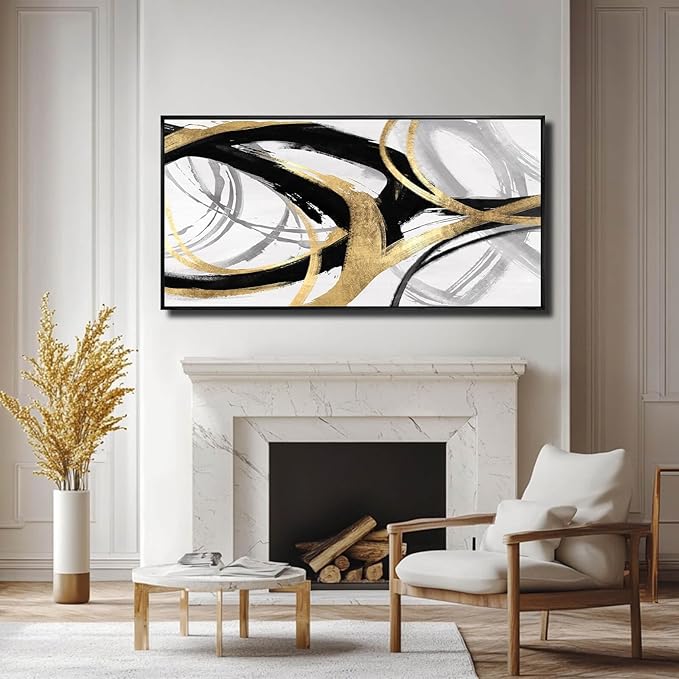 Large Canvas Wall Art Room Decor Framed Wall Art Abstract Line Paintings Home Decoration for Living Bedroom Office 30 x 60 Inch