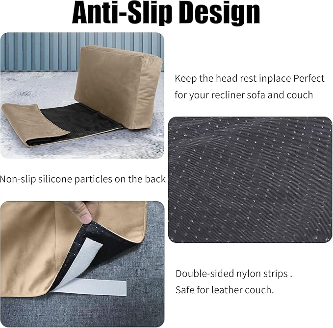 Recliner Headrest Pillow, Versatile Neck Support Cushion with Velvet Cover for Adults, Ideal Accessory for Chair, Couch, Office, Bed, Lumbar Pain Relief, Travel, Lounging, Beige