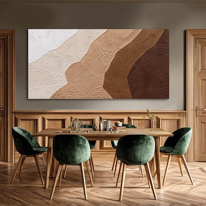 SOUGUAN Modern Wall Art Abstract Wall Decor Neutral Art Paintings 24"x48" Canvas Painting for Dining Room Area Poster for Bedroom