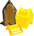 24 Pack 4" Flatbed Edge Protectors with Carrying Case, 4" Winch Ratchet Straps Plastic Corner Protectors for Flatbed Cargo Load (Yellow)