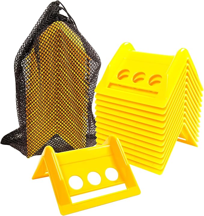 24 Pack 4" Flatbed Edge Protectors with Carrying Case, 4" Winch Ratchet Straps Plastic Corner Protectors for Flatbed Cargo Load (Yellow)
