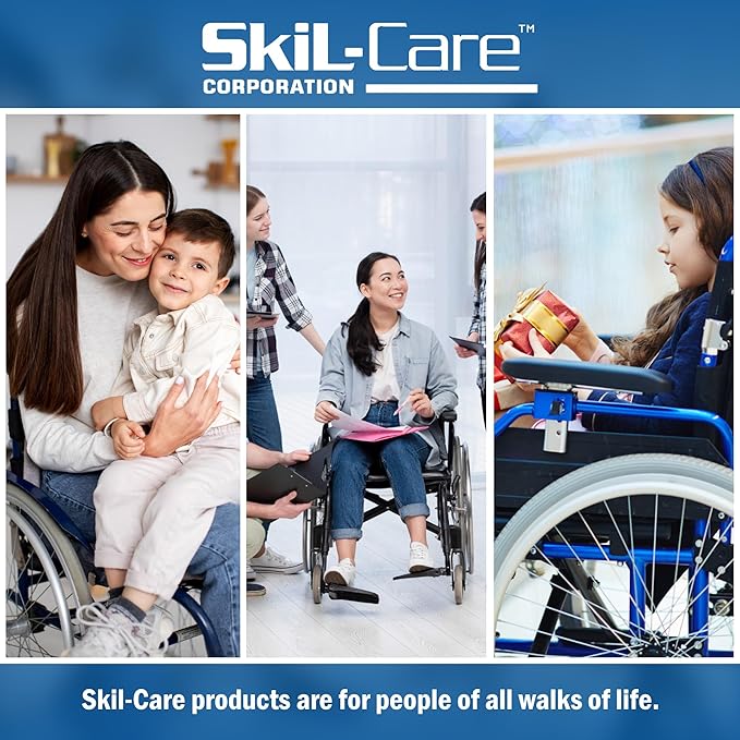 Skil-Care Two-Piece Footrest Extender with 1-Inch Foot Pad, Improves Wheelchair Comfort & Positioning, Durable and Easy to Attach, Fits 18"-20" Wide Seats, Black, 703210