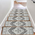 OJIA Extra Non-Slip Stair Treads for Wooden Steps, 30"X8" Indoor Stair Runners Slip Resistant Stair Rugs Safety Mats for Dogs, Kids & Elders, Rubber Backed Stair Treads Stair Covers (15PC, Gray)
