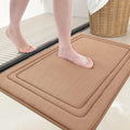 Grandaily Memory Foam Bath Mat Rug 24x16, Ultra Soft, Non-Slip and Absorbent Bathroom Rugs, Machine Wash Dry, Comfortable Bath Carpet for Bathroom Floor, Tub and Shower, Dark Beige