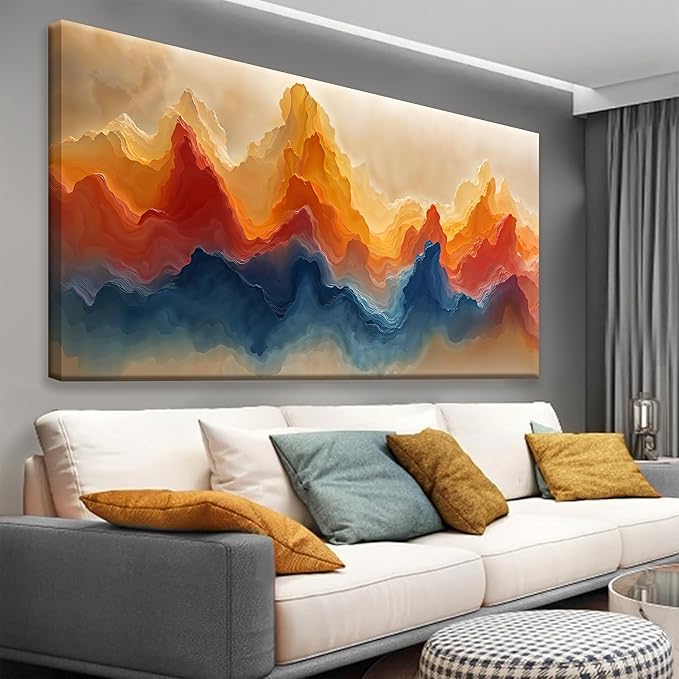 Canvas Wall Art Decor Artwork Modern Paintings Abstract Wall Decor Maximalist Colorful Abstract Art Prints Picture For Bedroom Kitchen Office Aesthetic Wall Decoration Artwork Ready To Hang 20" × 40"