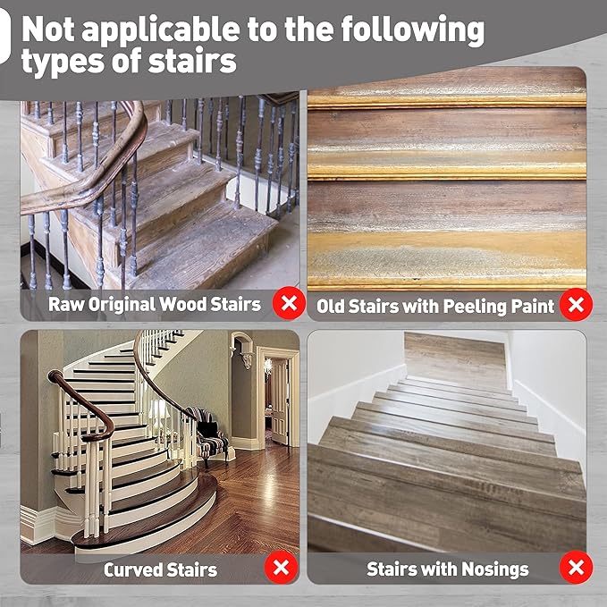 PURE ERA Bullnose Carpet Stair Treads Set Tape Free Non-Slip Indoor Stair Protectors Pet Friendly Rugs Covers Soft Skid Resistant Washable Reusable 9.5" x 30"(14 Pieces,Light Gray)