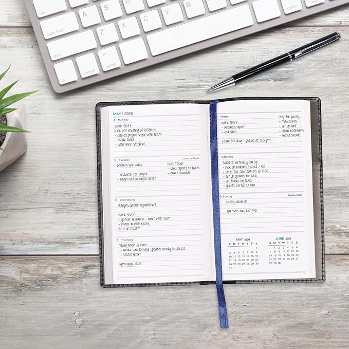 2026 Pocket Planner/Pocket Calendar and Pen, 3.5"x6": Includes 14 Months (November 2025 - December 2026) / 2026 Weekly Planner/Weekly Agenda/Monthly Calendar Organizer (Navy/Black)