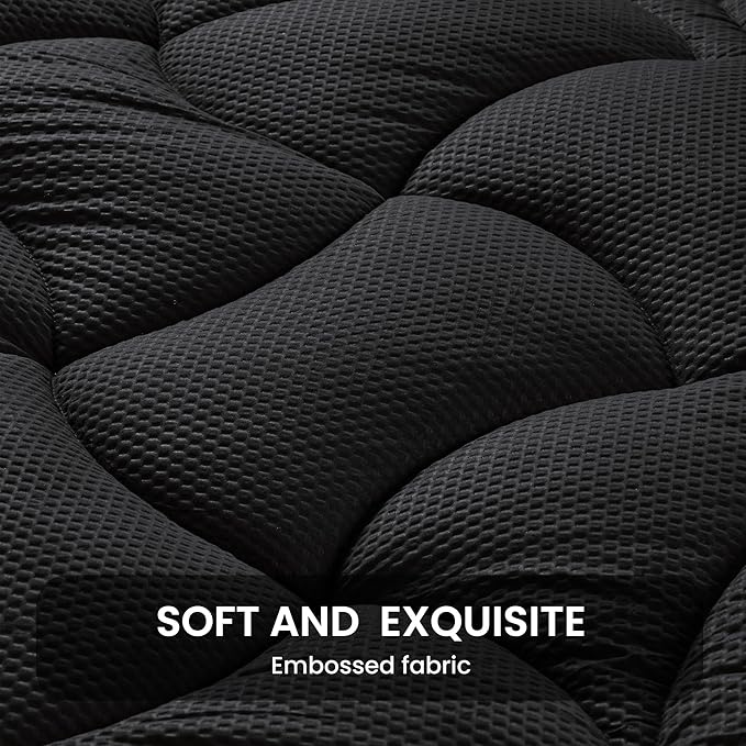 SLEEP ZONE Twin XL Cooling Mattress Topper for College Dorm, Premium Zoned Cool Mattress Pad Cover, Padded Mattress Protector Breathable Washable, Deep Pocket 8-21" (Black, Twin XL)