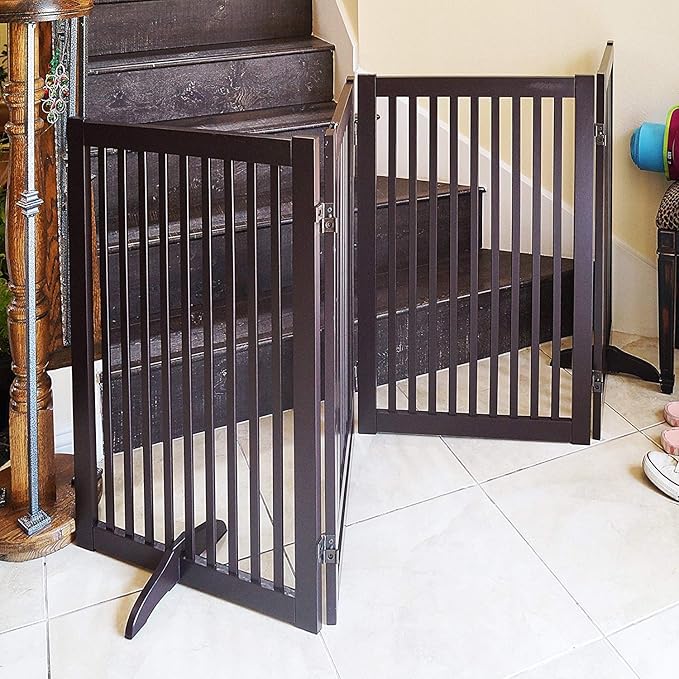 WELLAND Support Feet for 360 Degree Configurable Gate Collection, Espresso, A Pair
