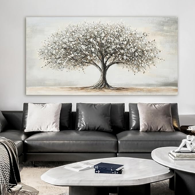 AIXMGSJS Canvas Wall Art Decor Tree of Life Wall Art Modern Large Black and White Wall Art Prints Canvas Art Decor Large Artwork for Walls Pictures for Living Room Home Office Wall Decor 29"X58"