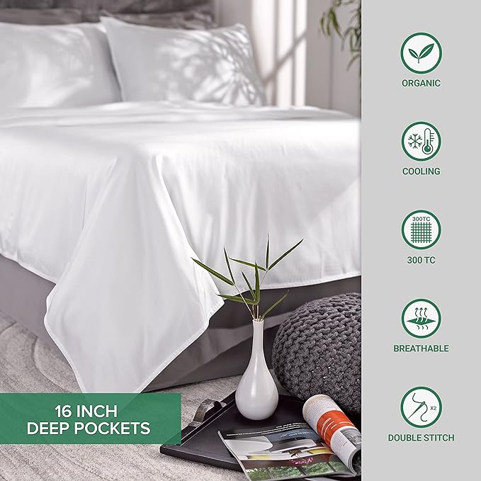 Pure Bamboo California King Sheets, Genuine 100% Organic Viscose Derived from Bamboo Bed Sheet Set, Soft & Cooling, Double Stitching, 2 Year Quality Promise (California King, Terracotta)