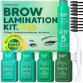 Brow Lamination Kit – 5-Step Easy At Home Eyebrow Shaping & Lifting System with Brushes for Eyebrows, Eyebrow Serum & Brow Rulers – Perm Eyebrow Grooming Kit, Professional Brow Lift Kit