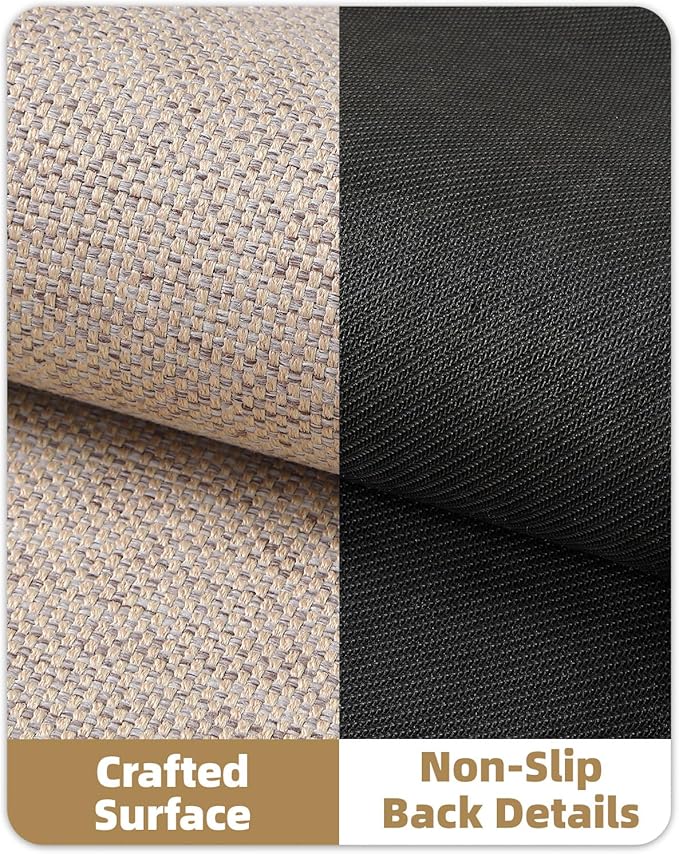 Color&Geometry Ultra-Thin Indoor Door Mat, 21"x31" Low-Profile Non-Slip Entryway Rug with Modern Geometric Texture, Washable Doormat for Entrance, Front Doors, Khaki (FOLD)