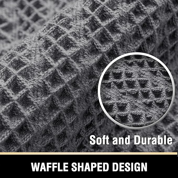 H.VERSAILTEX Waffle Bath Runner Rug Long Bath Mat Super Absorbent Boho Bath Rugs Non Slip Bath Runner for Bathroom Floor Machine Washable Dry Fast Bathroom Rugs with Tassels, 24" x 72", Gray