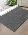 Color&Geometry Small Ultra Thin Indoor Door Mat 17"x30", Machine Washable Front Door Mat Non Slip, Low Profile Entrance Mat Indoor, Absorbent Carpet for Inside, Entry, Entryway, Dark Grey (FOLD)