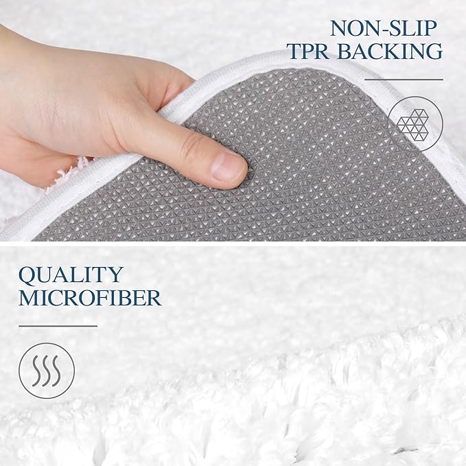 Walensee Large Bathroom Rug (24 x 72, White) Extra Soft and Absorbent Shaggy Bath Mat Machine Washable Microfiber Non Slip Luxury Floor Mat
