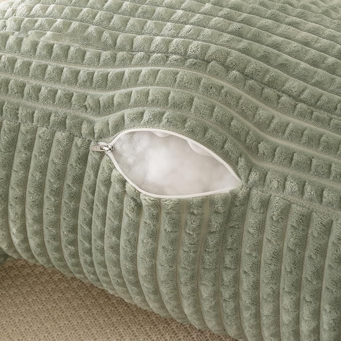 Reading Pillow for Sitting in Bed, Large Backrest Reading Pillow with Arm Rest,Back-Rest Support Cushion for Sit Up on Couch, Sofa, and Floor, Dorm Essentials (Green Flannel, Standard(17inch))