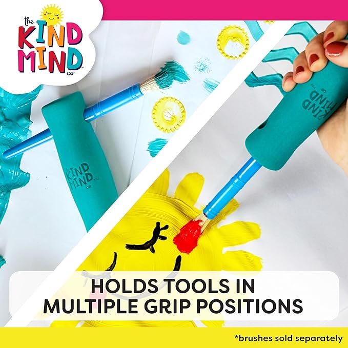 Adaptive Foam Grip Set - The Kind Mind Company™. Adaptive Art Tools, Accessibility Aid for Kids & Adults, Mobility Aid for Painting, Drawing, Crafts - Assorted Sizes, 3-Pack