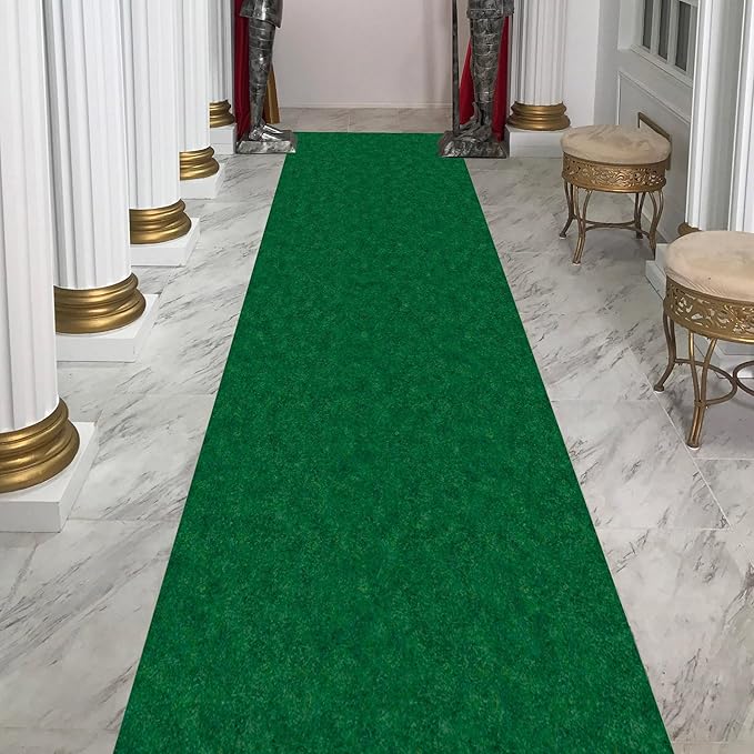Ottomanson 2' x 23' Hallway Runner with Scraper Pile Extra Durable Non-Slip Rug Mat for Indoor & Outdoor Use - Ideal for Kitchen, Entryway, Patio & Garage - High-Traffic Carpet, Green