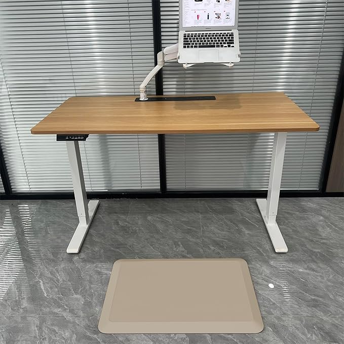 1" Extra Thick Anti Fatigue Floor Mat 30" L x 20" W,Kitchen Mat, Standing Desk Mat,140D Advanced PU Foam Ergonomic Comfort at Home, Office, Garage, Sink (Beige)