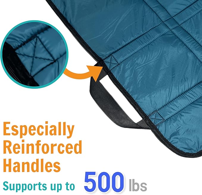 Upgraded 3-Layer Comfort Positioning Bed Pad with Handles Washable Waterproof Transfer Board for Turning Moving Patient Inconvenience Care Transfer Sheet, 48" x 40", Large, Canyon Rust