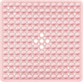 Pink Square Shower Bathtub Mat Non Slip 21x21 Inch, Soft Bath Mat for Inside Shower Tub, Shower Stall Mats for Bathroom Floor with Big Suction Cups Drain Holes, Easy Washable Dry, BPA-Free