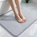 Yimobra Memory Foam Bath Mat, Super Soft Absorbent Bathroom Rug Non Slip 31.5x20 Inch, Quick Dry, Machine Washable Floor Carpet for Tub Shower, Home Decor Accessories, Silver