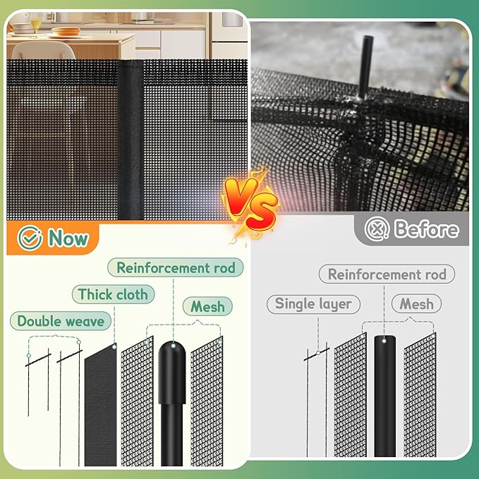 200'' Retractable Baby Gates Extra Wide,34" Tall Retractable Dog Gate for Doorways,Extra Long Retractable Baby Gate for Stairs,Kitchen,Indoor/Outdoor Retractable Gate with Fiberglass Reinforcement Rod
