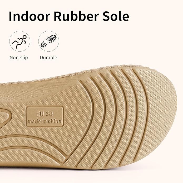 Litfun Orthopedic House Slippers for Women Adjustable Arch Support Indoor Slippers Open Toe Corduroy Bedroom Shoes