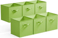 GRANNY SAYS Cube Storage Bins, 11 Inch Cube Storage Organizer, Fabric Storage Bins, Storage Cubes for Shelves, Closet, Light Green, 6-Pack