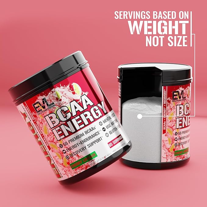 Evlution EVL BCAAs Amino Acids Powder - BCAA Energy Pre Workout Powder for Muscle Recovery Lean Growth and Endurance - Rehydrating Post Workout Recovery Drink with Natural Caffeine - Cherry Limeade