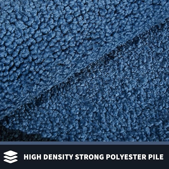 PURRUGS Dirt Trapping Door Mat 24" x 60", Non-Slip/Skid Machine Washable Entryway Rug, Shoes Scraper, Throw Rug, Super Absorbent Area Rug for Muddy Wet Shoes and Paws, Light Blue & Navy