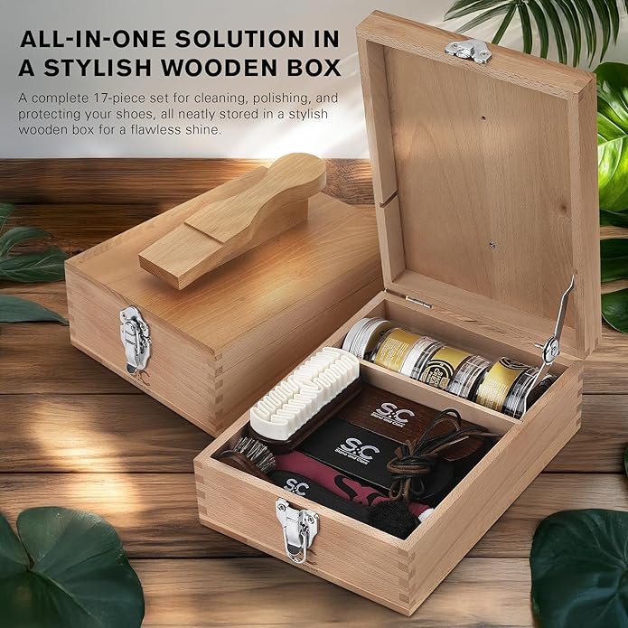 Stone and Clark Original Shoe Polish & Care Kit - Leather Shoe Shine Kit for Men & Women