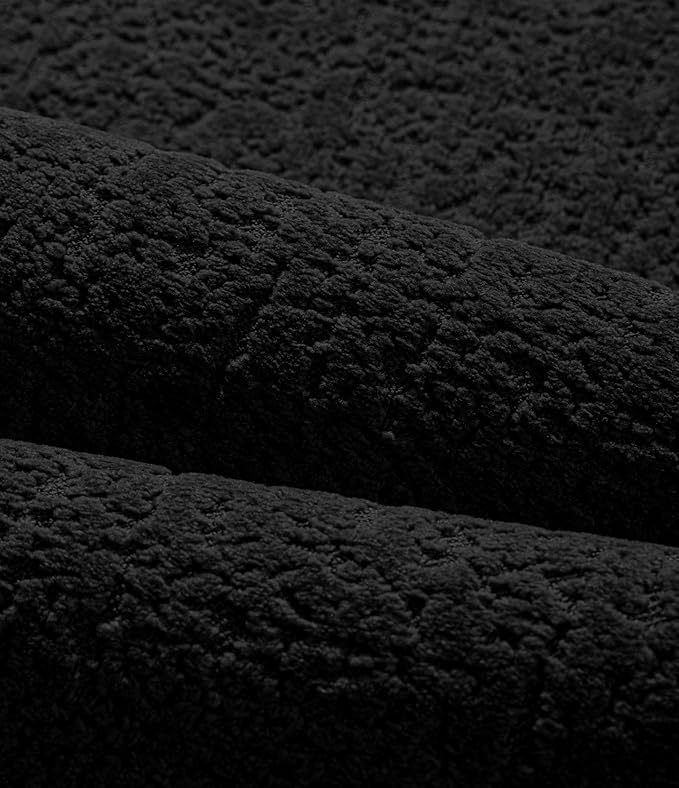 chakme Bathroom Rugs Mat 24x17, Ultra Thin Non Slip Bath Mat Quick Dry Absorbent Bath Mat for Bathroom Floor, (Black, 24"x17")